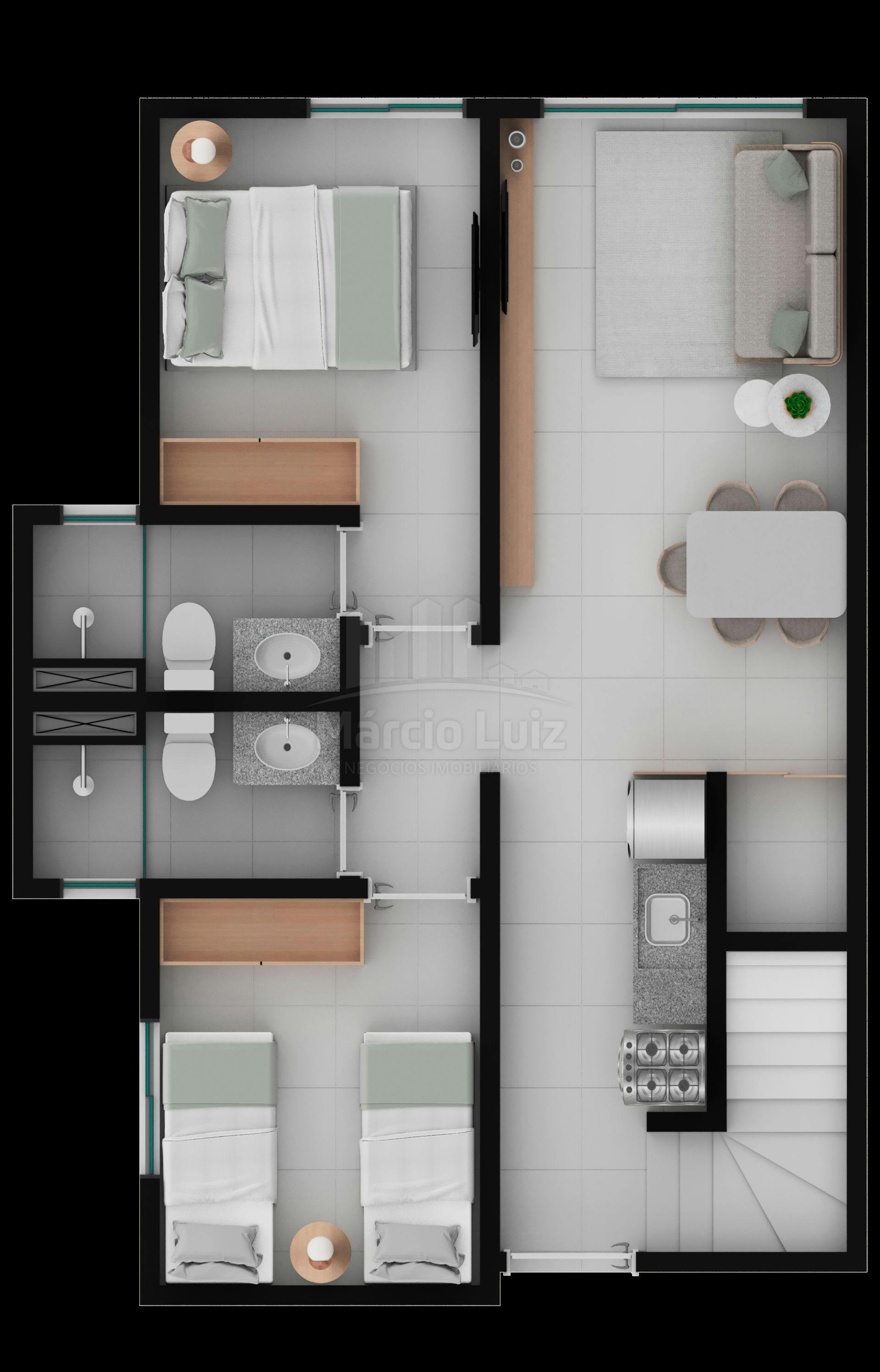 Apartamento Rooftop, com 03 quartos e 99,61m² no Boulevard Praia dos Carneiros